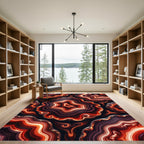 Fiery Agate Geode Slice Rug