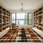 Classic Rust and Charcoal Plaid Rug