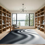 Monochrome Abstract Liquid Wave Surface Rug