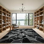 Monochromatic Sharp Geometric Shattered Glass Rug