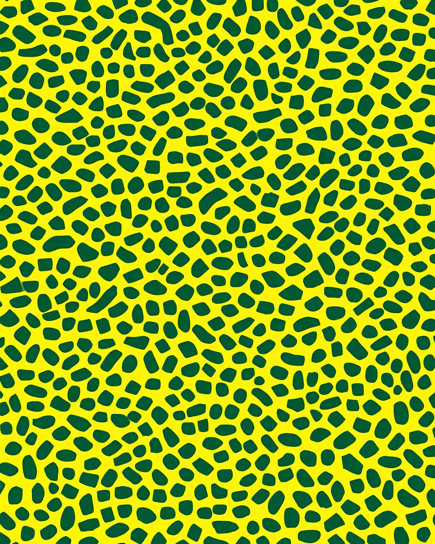 Bright Yellow Green Spot Pattern Rug