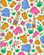 Playful Animals and Flowers Pattern Rug