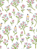 Spring Birds With Pink Flowers Rug