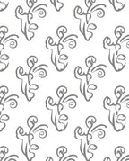 Delicate Gray Brushstroke Floral Pattern Rug