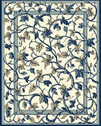 Vining Leaf Patterned Statement Design Rug