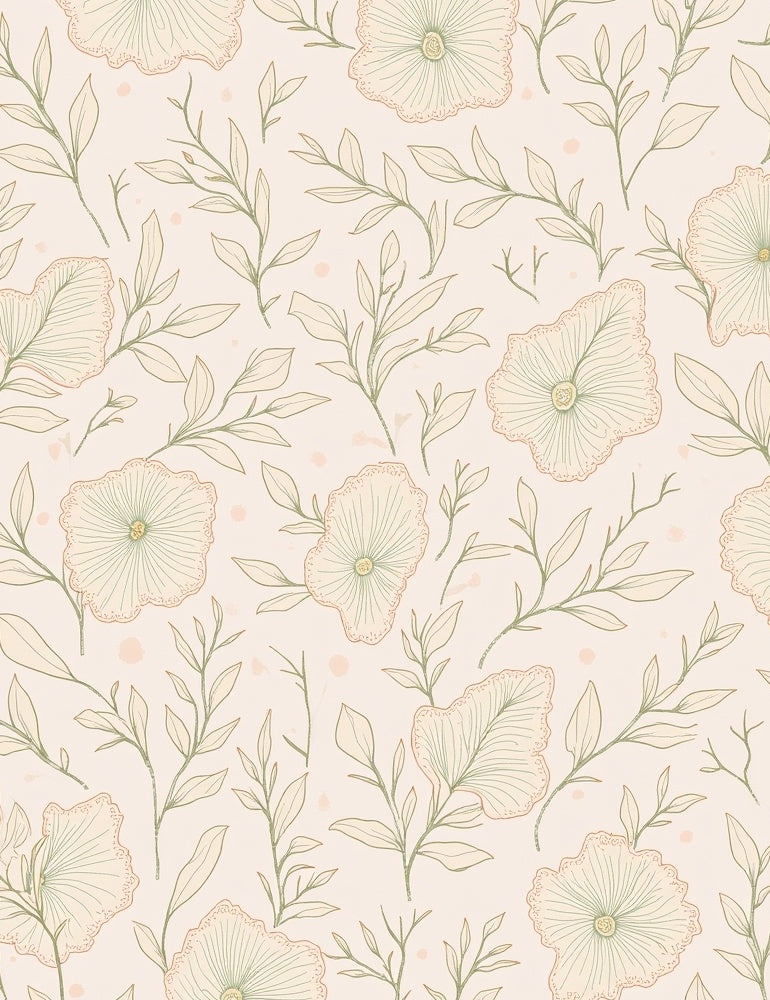 Delicate Floral Sprigs Pattern Rug