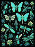 Whimsical Dragonfly Butterfly Pattern Rug