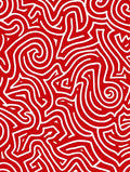 Red White Swirl Abstract Pattern Rug