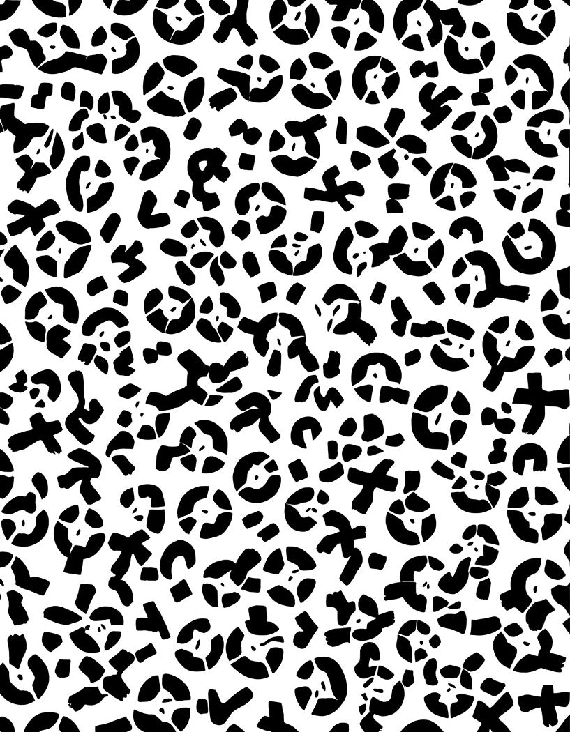 Abstract Black Circles Pattern Rug