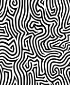 Abstract Black White Maze Pattern Rug