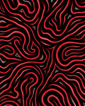 Crimson Abstract Swirls Rug
