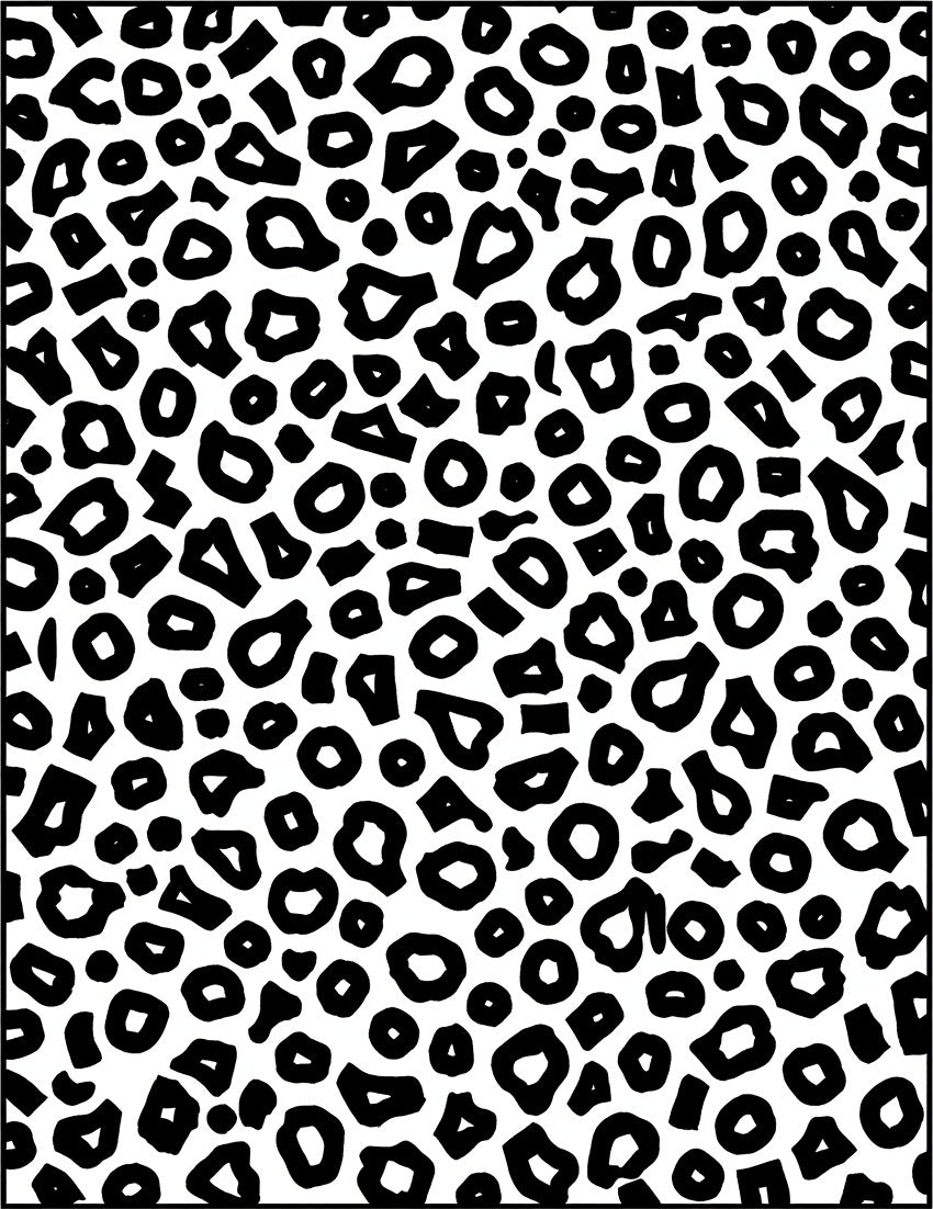 Bold Black Animal Print Pattern Rug