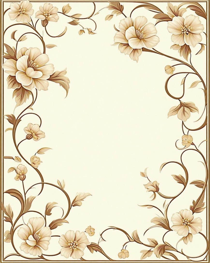 Ornate Floral Vine Cream Rug