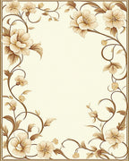 Ornate Floral Vine Cream Rug