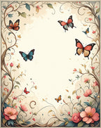 Whimsical Butterfly Floral Garden Rug