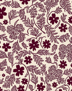 Burgundy Floral Vine Pattern Rug