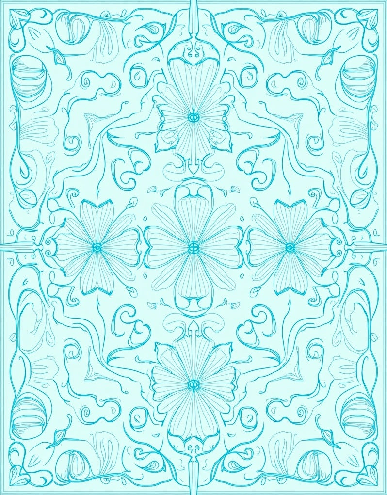 Art Nouveau Floral Swirl Pattern Rug