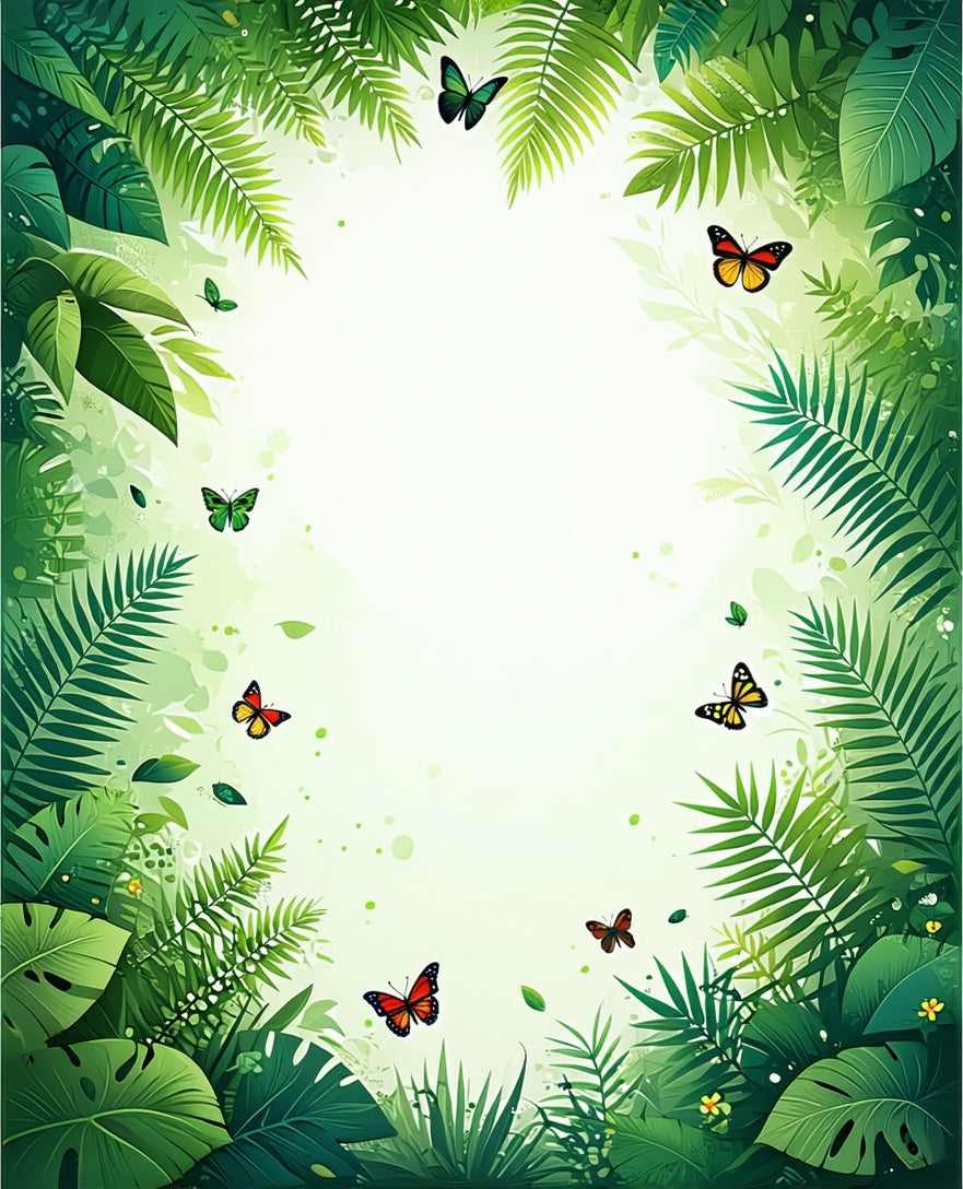 Lush Jungle Butterflies Design Rug