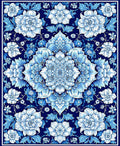 Intricate Blue Floral Mandala Pattern Rug