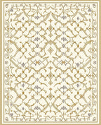 Ornate Scrollwork Cream Gold Rug