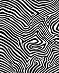 Bold Black White Wavy Stripes Rug