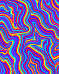 Vibrant Wavy Psychedelic Lines Rug