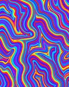 Vibrant Wavy Psychedelic Lines Rug