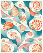 Swirl Shell Abstract Graphic Design Rug