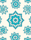 Turquoise Floral Medallion Pattern Rug