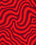 Red Wavy Swirl Pattern Rug