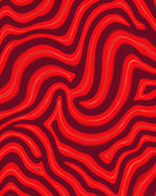 Red Wavy Swirl Pattern Rug