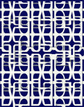 Navy White Interlocking Abstract Design Rug