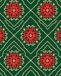 Emerald Red Floral Medallion Lattice Rug