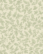 Elegant Green Branch Leaf Pattern Rug