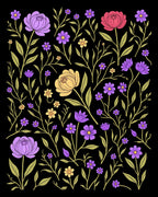 Enchanting Floral Botanical Pattern Rug