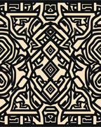Bold Geometric Maze Pattern Rug