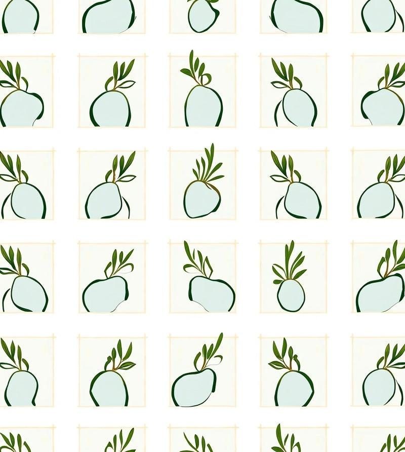 Whimsical Organic Botanical Pattern Rug
