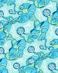 Abstract Aquatic Organic Flow Pattern Rug