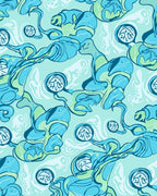 Abstract Aquatic Organic Flow Pattern Rug