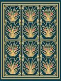 Art Deco Geometric Floral Pattern Design Rug