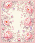 Soft Pink Floral Vines Pattern Rug