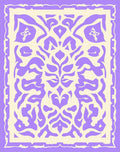 Ornate Lilac Cream Scrollwork Pattern Rug