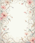 Soft Floral Vine Botanical Pattern Rug