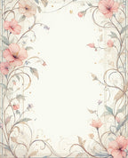 Soft Floral Vine Botanical Pattern Rug