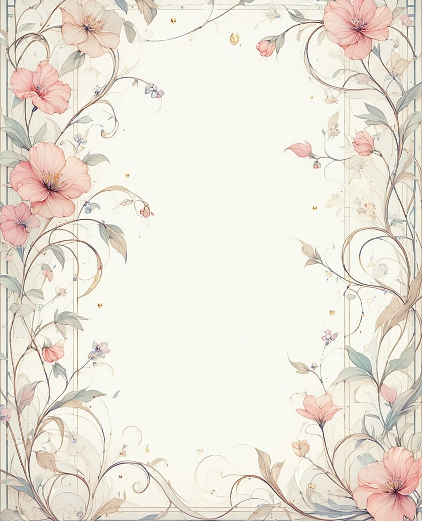 Soft Floral Vine Botanical Pattern Rug