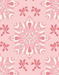 Pink Swirl Floral Medallion Pattern Rug