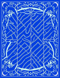 Art Nouveau Blue Figure Pattern Rug