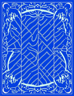 Art Nouveau Blue Figure Pattern Rug
