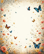 Whimsical Butterflies Floral Garden Rug
