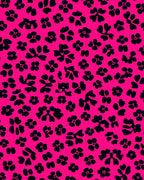 Vibrant Pink Black Floral Abstract Design Rug